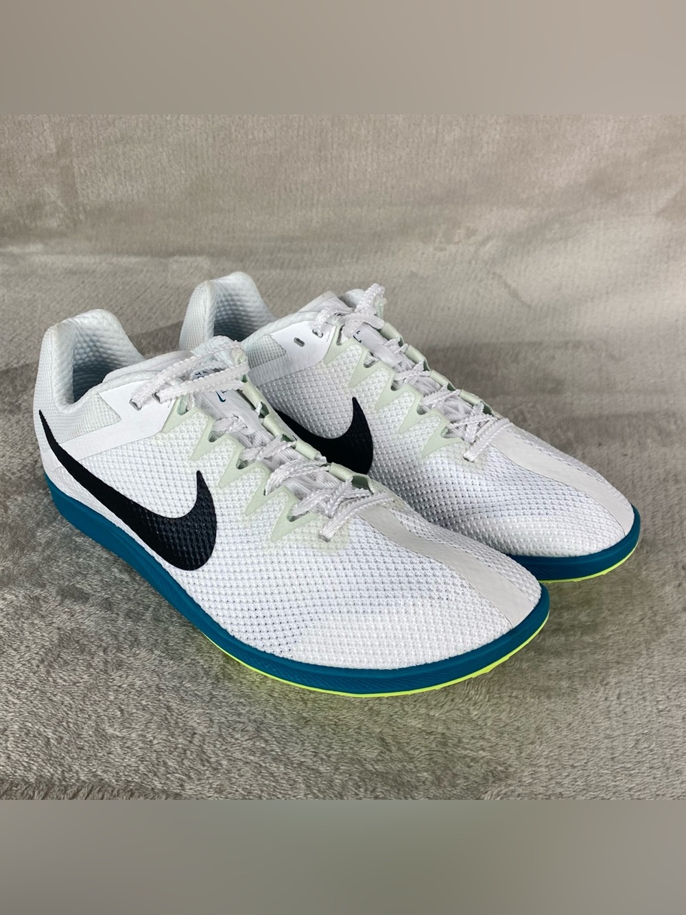 Nike Zoom Rival Distance White Mens Size 9 Track Shoes Spikes FZ9653-102 NEW